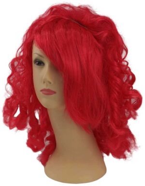 Punainen peruukki, olkapäille ulottuva