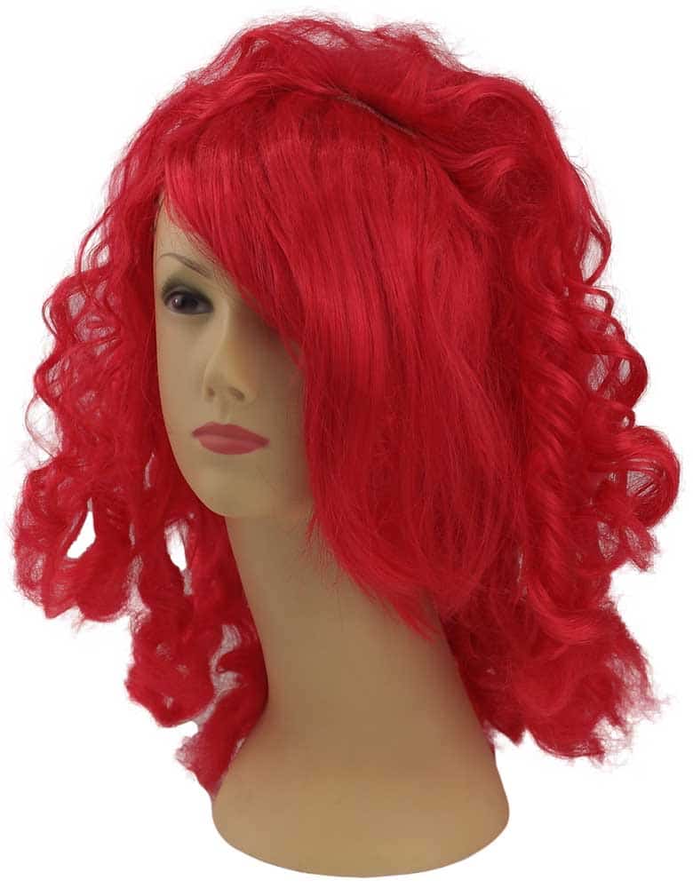 Punainen peruukki, olkapäille ulottuva